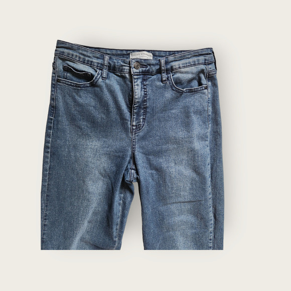 Social Standards High-Rise Women's Straight Cropped Frayed Hem Jeans Sz 10 - Picture 3 of 8